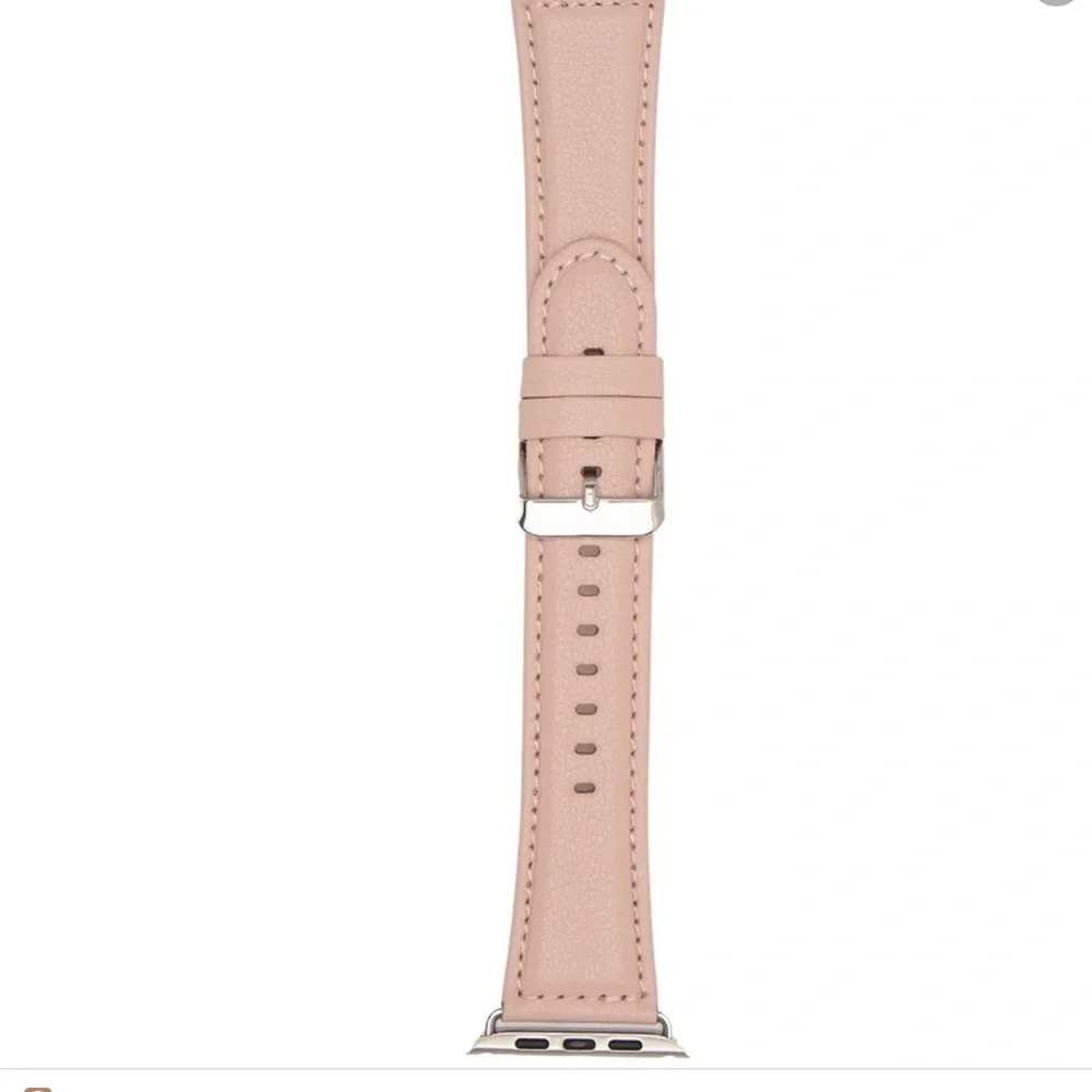 SARINA WOMENS ROSE BEIGE LEATHER APPLE WATCH STRAP 38mm 40mm NWT